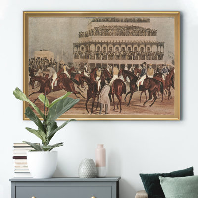 The Grand Steeple Chase I - Matted and Framed Under Acrylic Glass, Large Living Room Wall Art
