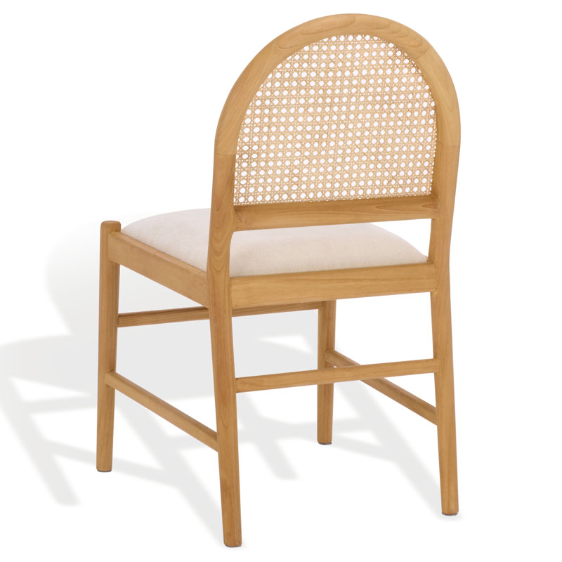 Laylie Leather Upholstered Dining Chair, Natural Boucle, Medium Oak