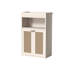 Armoire de rangement de plancher de salle de bain avec 2 portes en rotin OMCHOM-134116625