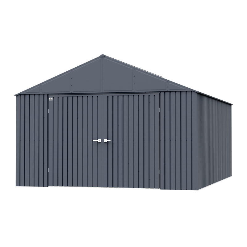 Elite Steel Storage Shed, 12X16, Anthracite, Anthracite