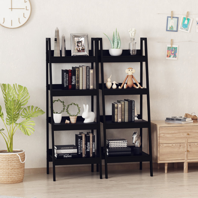 Bibliothèque échelle en acier Patricio H 58,25 "x l 41", Noir