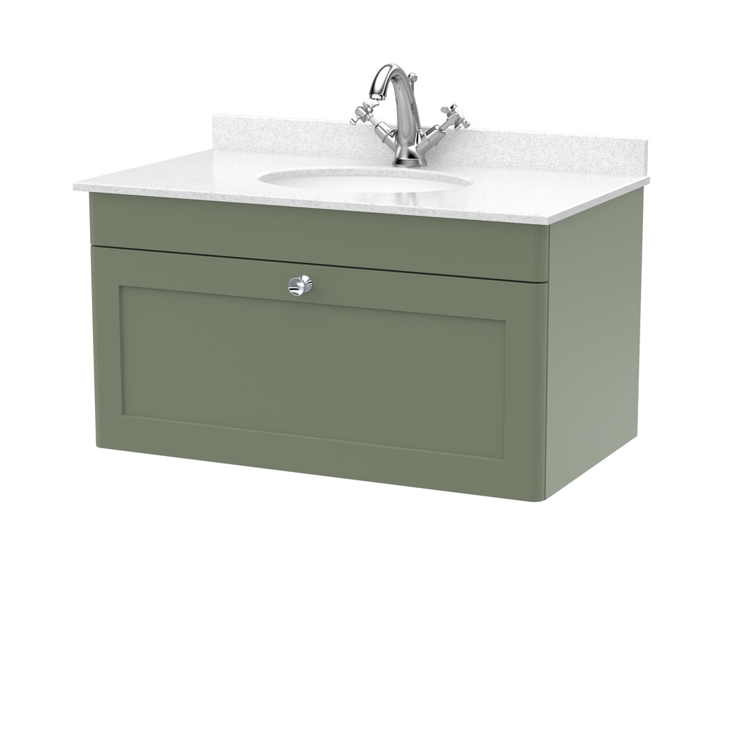 Classique 820mm Single Bathroom Vanity with Drop In Vitreous China Basin
