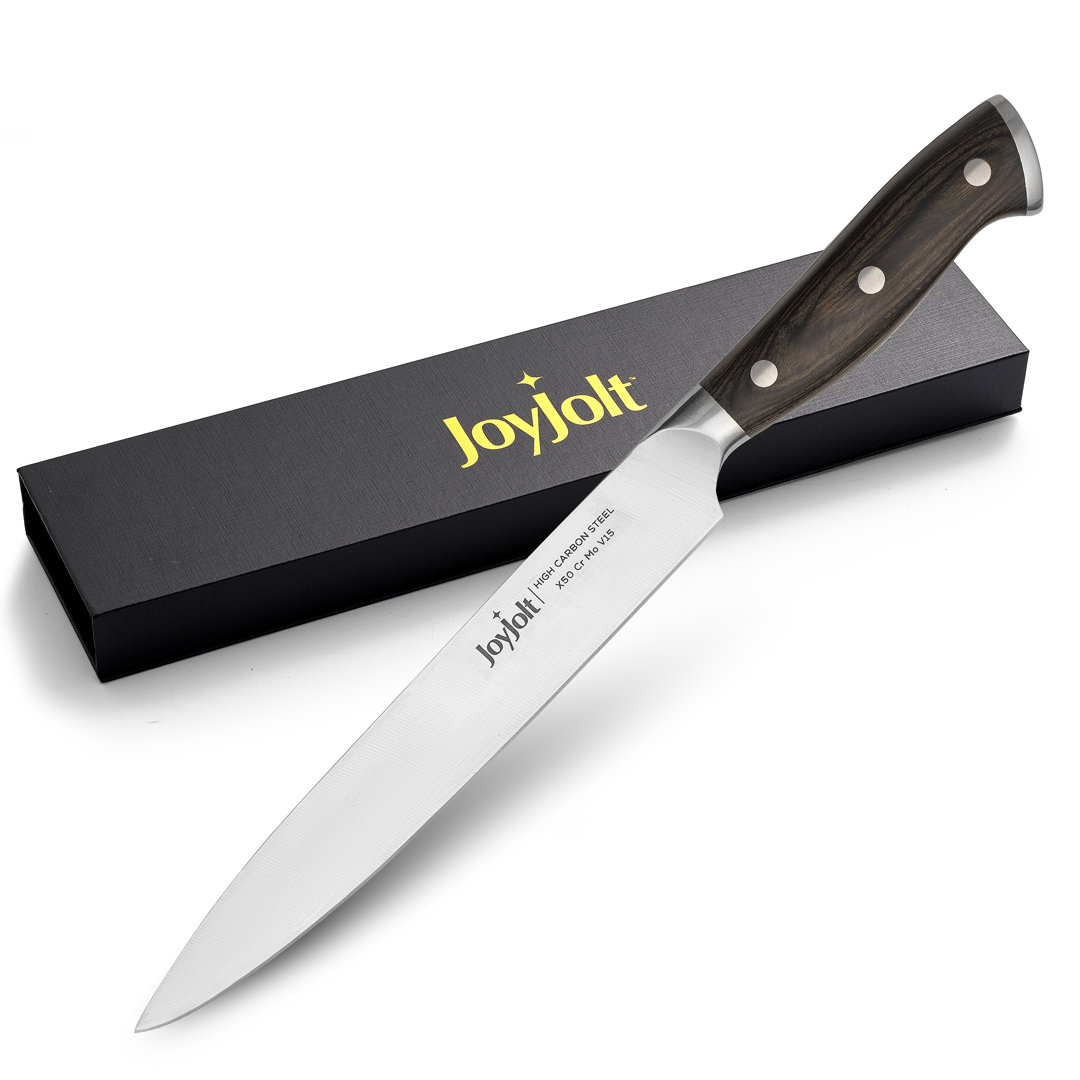 Joyjolt 8-In Slicing Knife High Carbon Steel Kitchen Knife JoyJolt