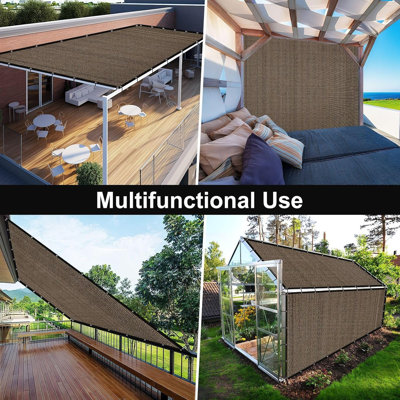 Toile d'ombrage Artpuch 90%, toile de protection pour pergola 3 x 6 pi avec œillets, toile de protection solaire pour patio, extérieur, jardin, cour arrière, moka