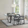 Mirriah 5 Piece Rectangular Glass Dining Table Set with Metal Frame and Upholstered Chairs