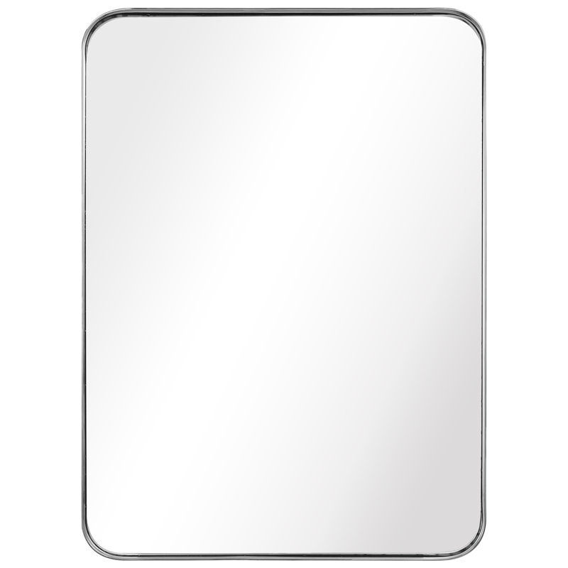 Miroir mural Khloei, 30 po x 22 po, Argent