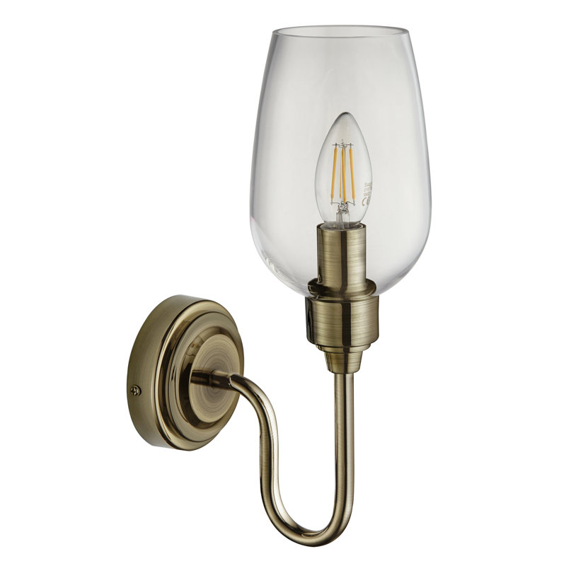 Hovey Armed Sconce, Antique Brass Plate