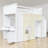Twin Loft Bed With Built-In Desk And Storage Stairs, Wood, Playhouse Curtain Design, Modern & Contemporary, Kids Bedroom