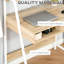 Bureau d'ordinateur avec aspect bois naturel, tiroir, tablettes de rangement, économiseur d'espace, structure en métal pour bureau à domicile, bois, tablette de présentation, largeur de 19,29 po, conception stable