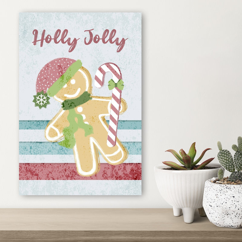Impression sur toile Holly Jolly Gingerbread, 18" H x 12" W
