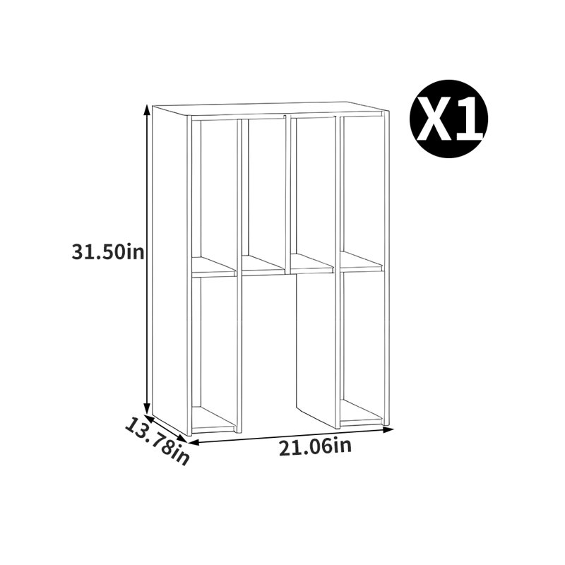 Petite bibliothèque de rangement de style italien, Marron foncé