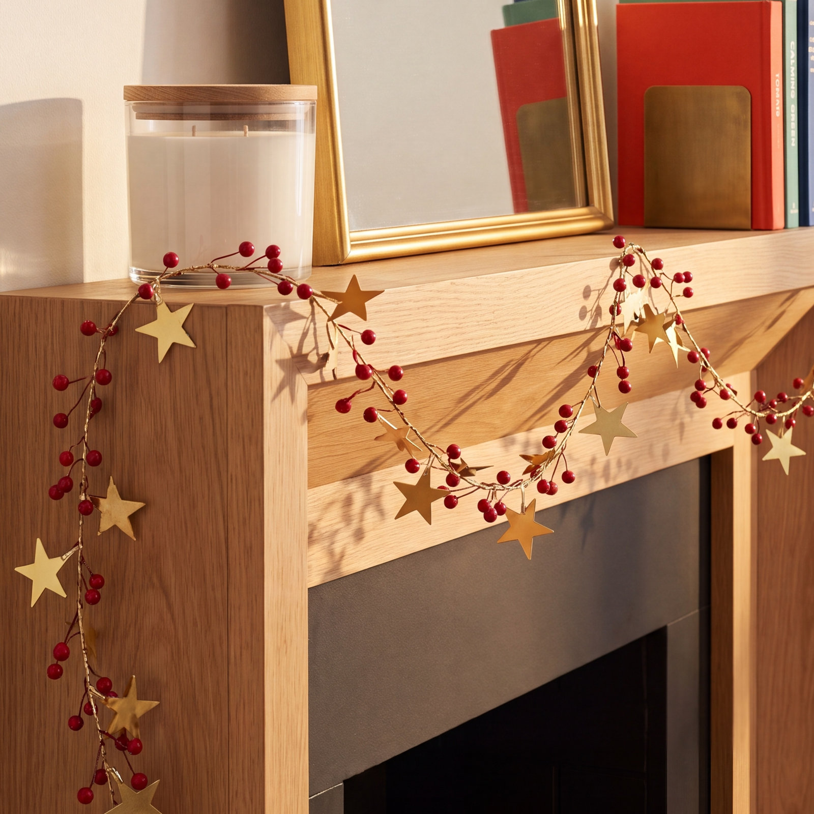 72" Metal Star and Bead Garland