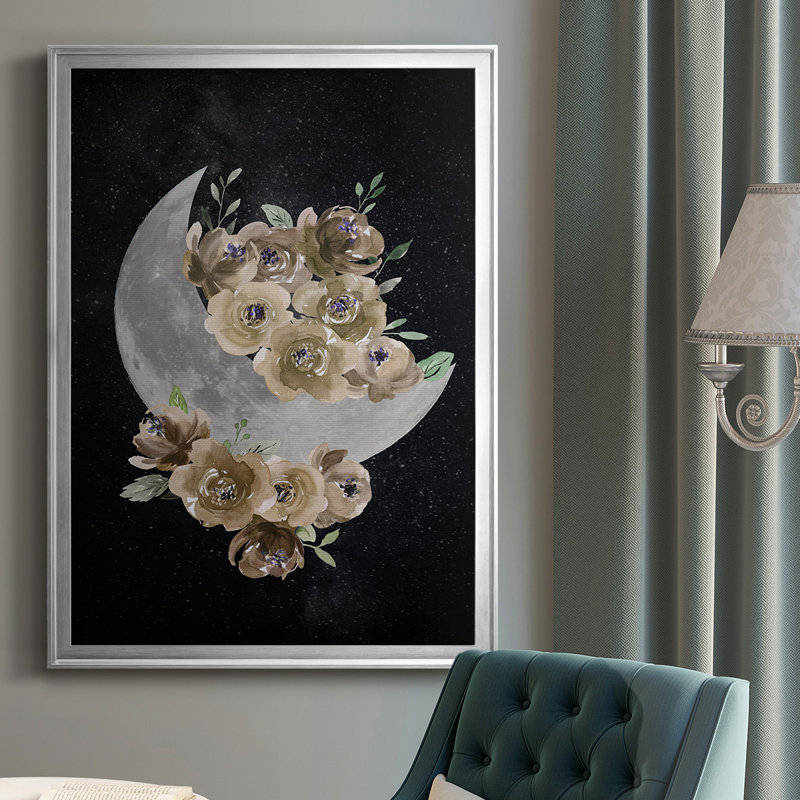 «Bohemian Moon», reproduction encadrée de qualité supérieure - prête à être accrochée, Argent, H 36,5 po x l 26,5 po x P 1 po