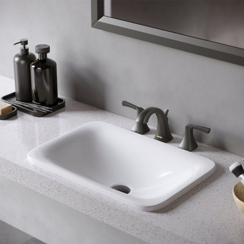 Widespread 2-handle Bathroom Faucet with Drain Assembly, Matte Black