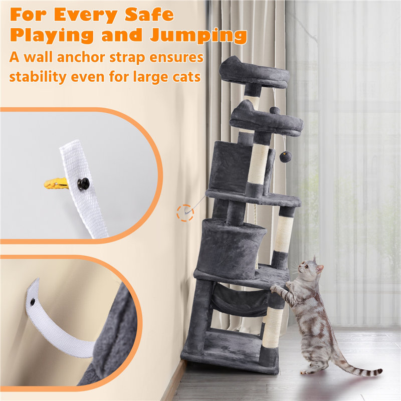Siegfried Cat Tree, Dark Gray/White