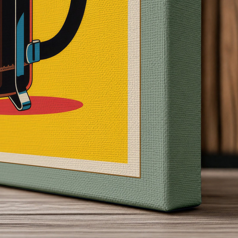 Café Press Retro - Wrapped Canvas, 30x20 - 76.2 x 50.8 cm, Sage Border