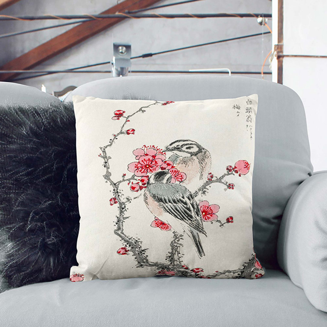 Birds upon a Plum Tree by Numata Kashu Cushion with Filling