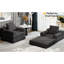 Fauteuil convertible moderne au lit, gris foncé - mousse haute, lit simple, à accoudoirs