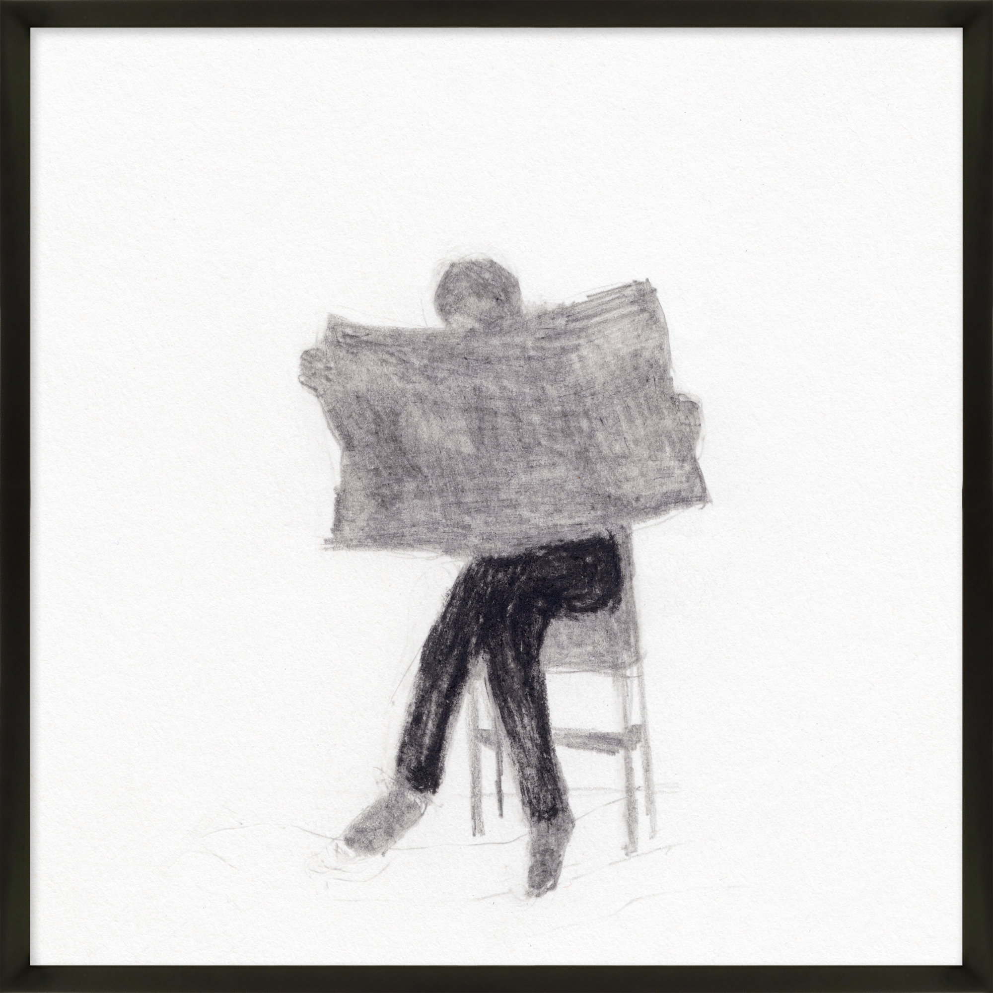 I Read The News Today by Simon Schneiderman, 36" H x 36" W, Black