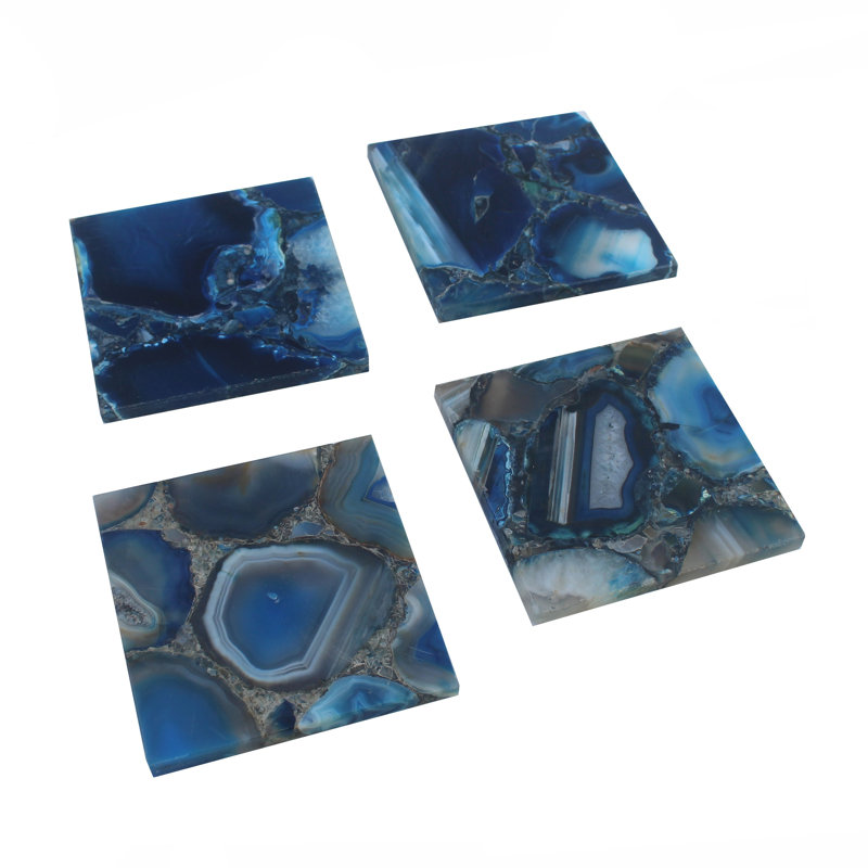 Agate Square 4 Piece Coaster Set