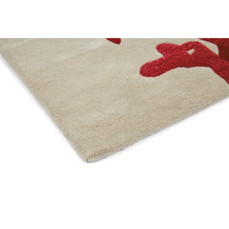 Hand Tufted Floral Area Rug in Poppy, Rectangle 3'11" x 5'11"