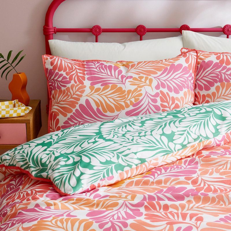 Carmen Cotton Floral Duvet Cover Set with Pillowcases Included, Super King Duvet Cover Set + 2 Pillowcases
