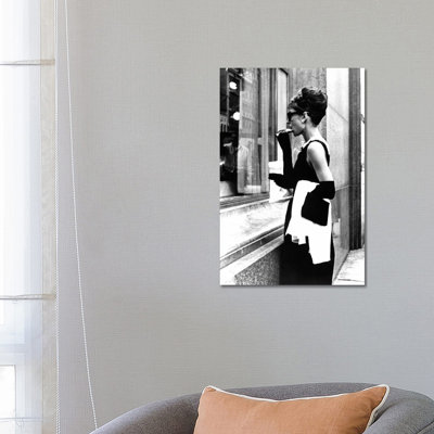 Audrey Hepburn Window Shopping II - Wrapped Canvas Print