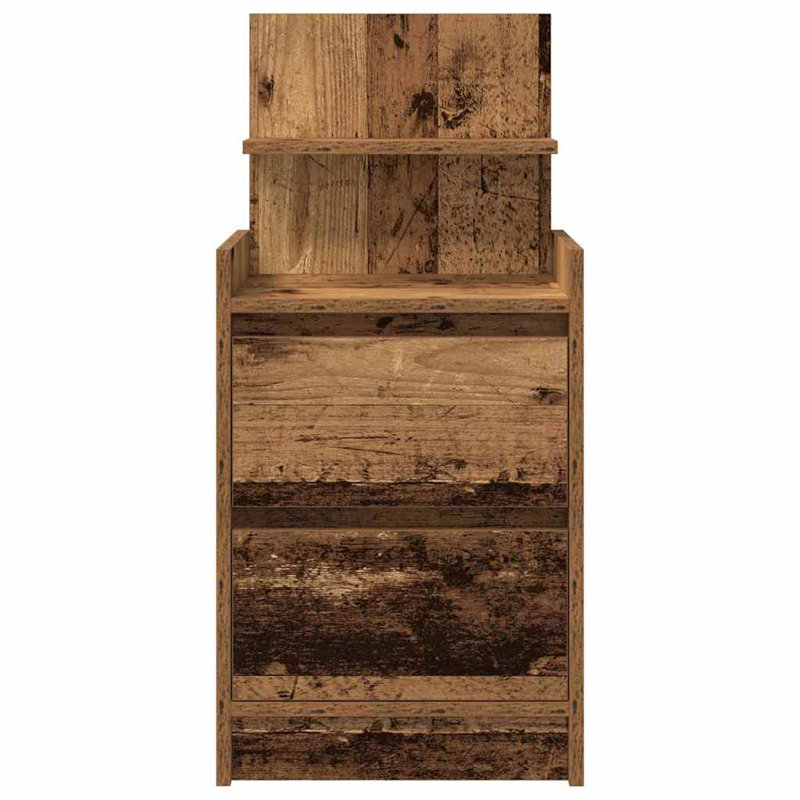 Bedside Cabinets With 2 Drawers 2 Pcs 38X34x80 Cm, Old Wood, 1