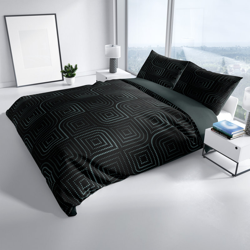 Cotton Geometric Shapes Duvet Cover Set with Pillow Shams