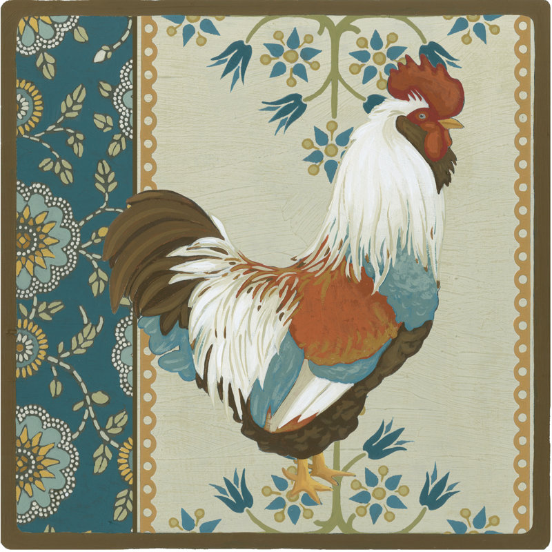 Cottage Rooster II by June Erica Vess - Wrapped Canvas Print, 122cm H x 122cm W