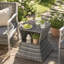 Table d'appoint en osier de rotin avec trou pour parasol Outsunny