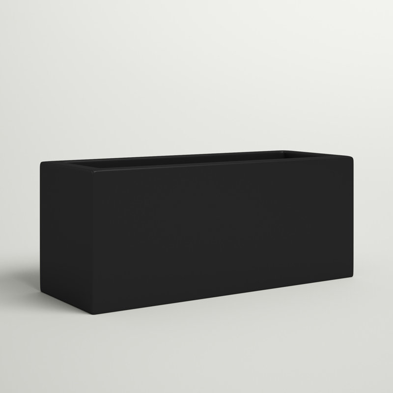 Cogburn Belmont Rectangle Planter Box, Black, 20" H x 48" W x 18" D