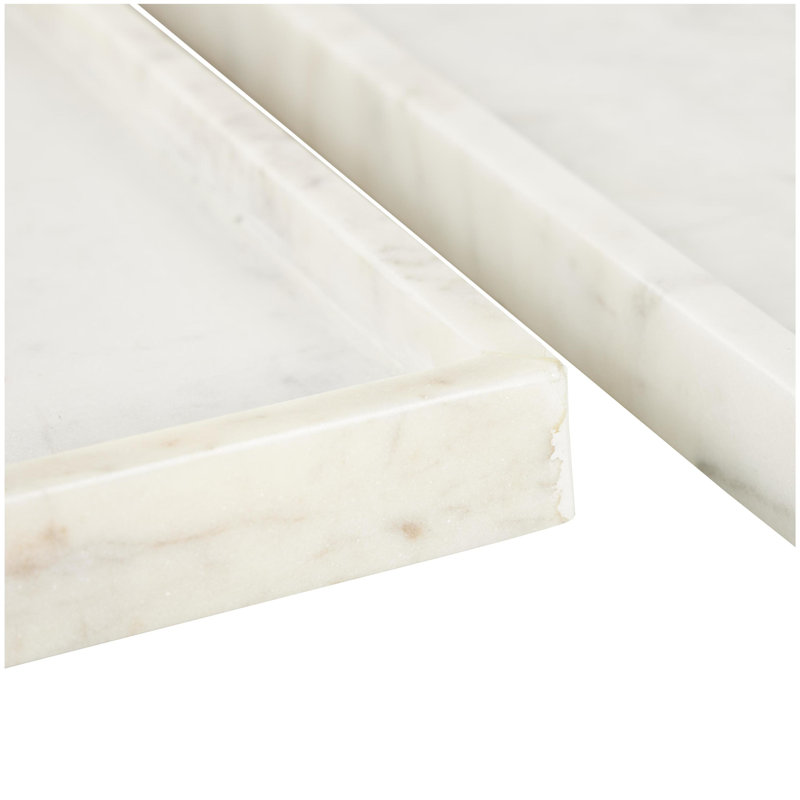  2 Piece Ottoman Tray Set, White