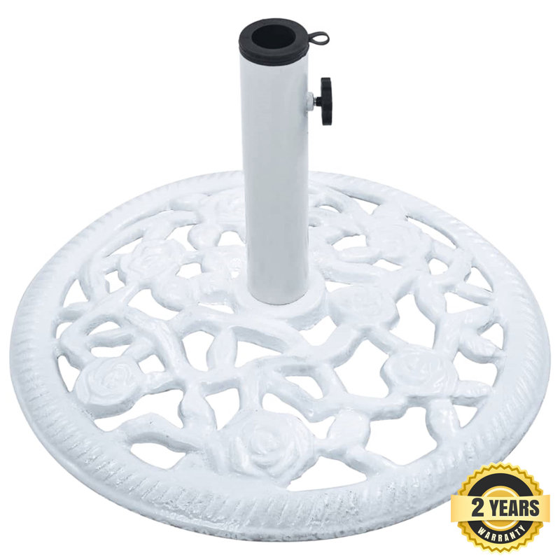 Laurita 12.06 kg Cast Iron Umbrella Base, White