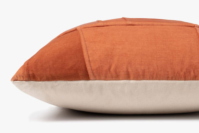 Stephan Decorative Square Cotton Pillow Cover and Insert, Rust, Down Blend