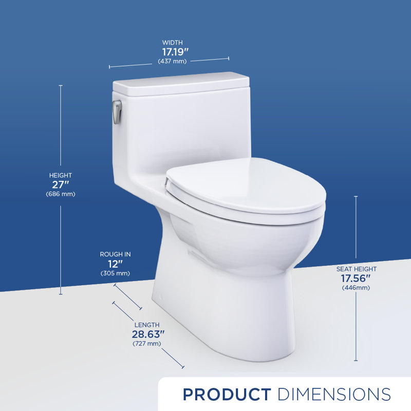 TOTO Redington One-Piece Elongated 1.28 GPF WASHLET+ and Auto Flush Ready Universal Height Toilet with CEFIONTECT and SS124 SoftClose Seat, Bone - MS672124CEFG#03
