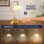 Lampe de banquier sans fil en laiton antique avec abat-jour en verre jade blanc et tête pivotante à 180°, fonctionnant sur batterie rechargeable, intensité lumineuse réglable sur 3 niveaux et charge universelle USB-C