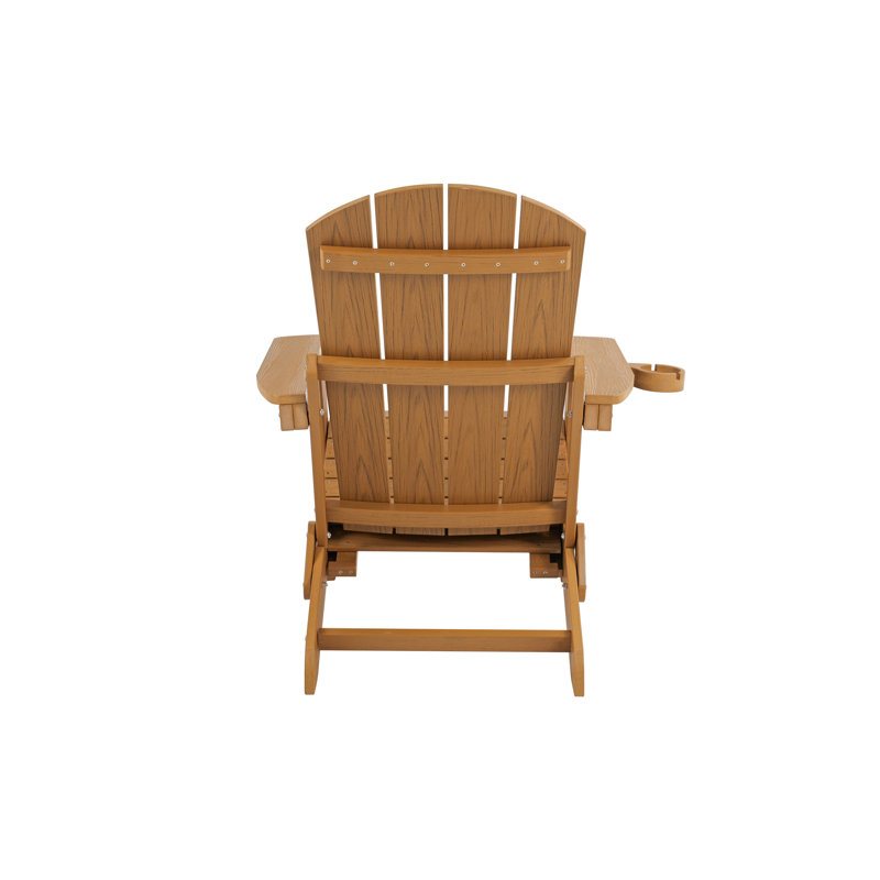 Lounge Chair Teak Wood Color, Suitable For All Seasons: Outdoor Lounge Chair, Made Of Sturdy HIPS Material, Equipped With 304 Stainless Steel Accessories.