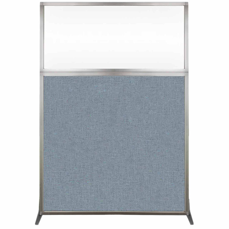 Cloison portative transparente 6 ", H 72 po x l 48 po x P 15 po, Bleu poudre