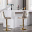 Ensemble de 2 tabourets de bar, avec repose-pieds chromé et base pivotante à hauteur réglable en velours + tabouret de bar simple Golden Leg-1385732588