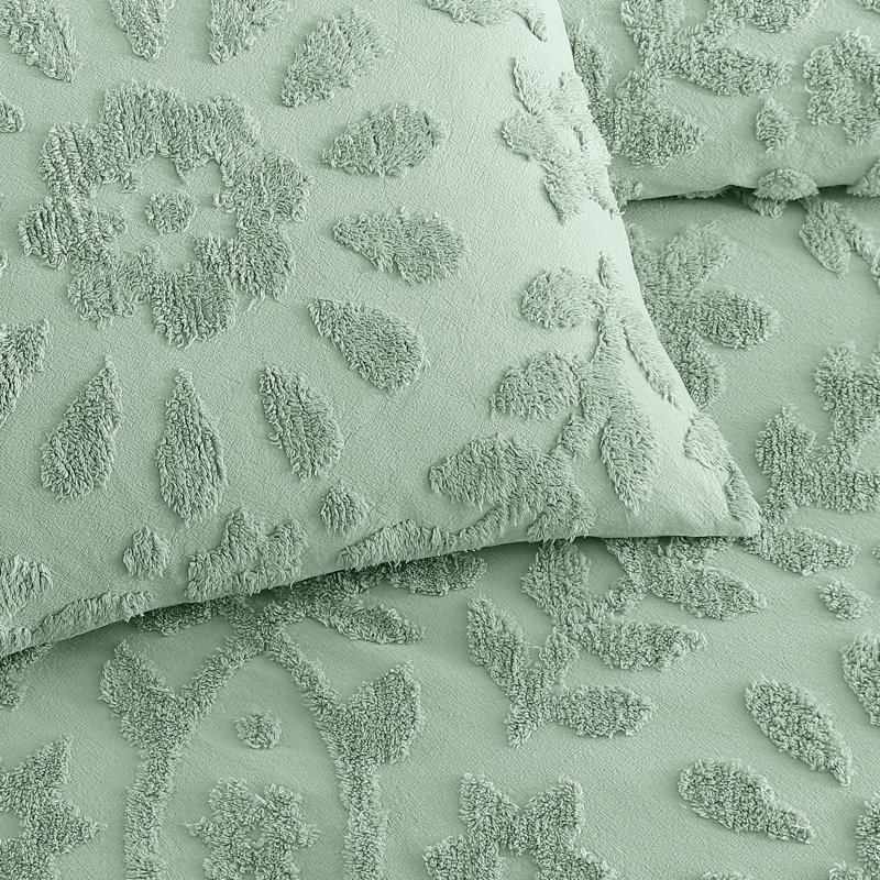 Peri Home Chenille Laurel Duvet Set, King Duvet Cover & Insert + 2 King Shams, Green