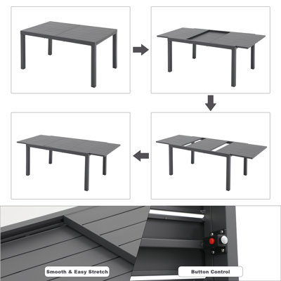 Alice 83" Outdoor Aluminum Extended Table