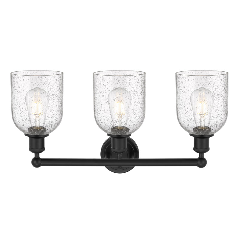 Abat-jour de salle de bain 3 lumières Edison Allysson, Bullé, Noir mat