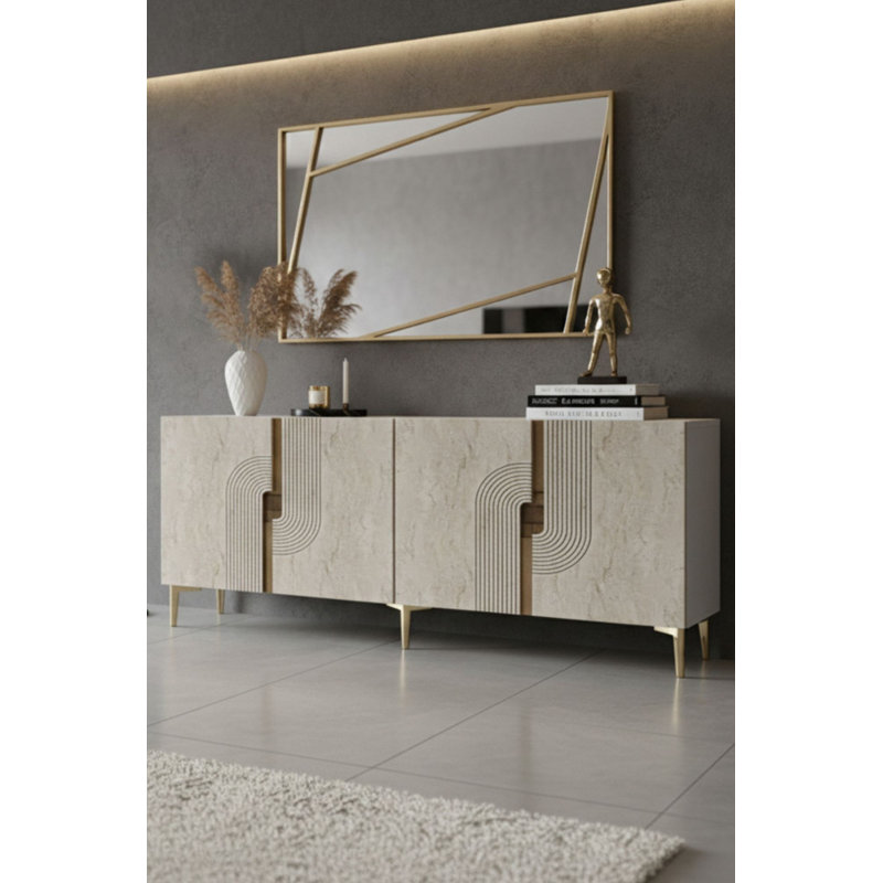 Console, Beige/Gold