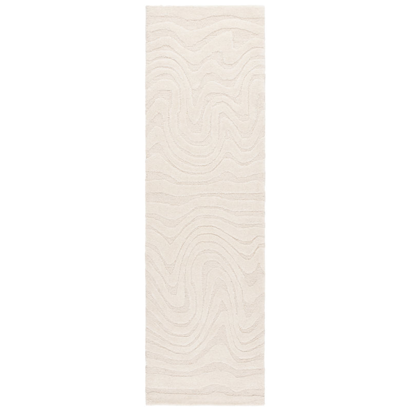 Tapis en laine et en coton touffeté à la main Jamel, Tapis de couloir 2 pi 3 po x 8 pi