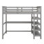 Lit mezzanine avec tablettes de rangement et bureau sous le lit-359492128
