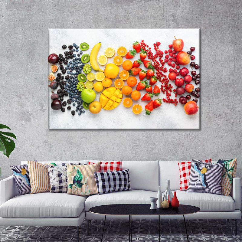 Les fruits de nombreuses couleurs, reproduction sur toile, H 24 po x l 36 po x P 1,25 po