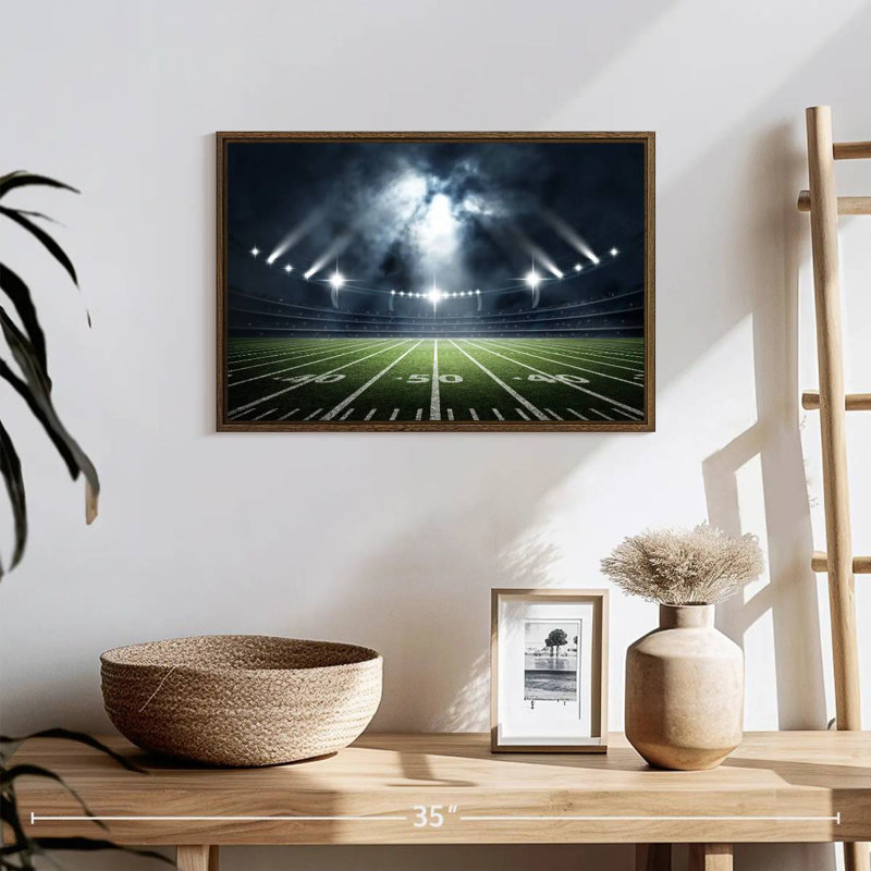 Grand stade de football, Cadre flottant noyer, 43 po x 29 po