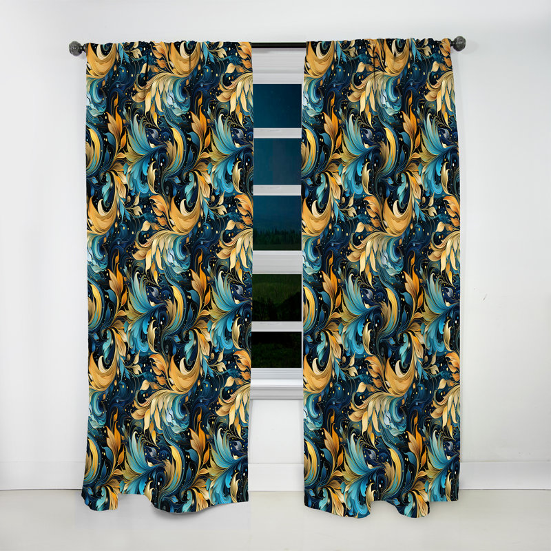 Moroccan Magic Paisley Pattern II - Glam Velvet Curtain - Room Darkening - 1 panel, 52" W x 90" L