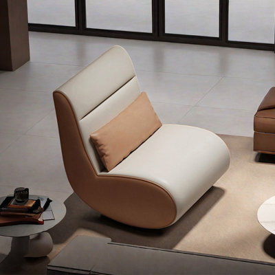 Chaise berçante élégante avec structure en bois